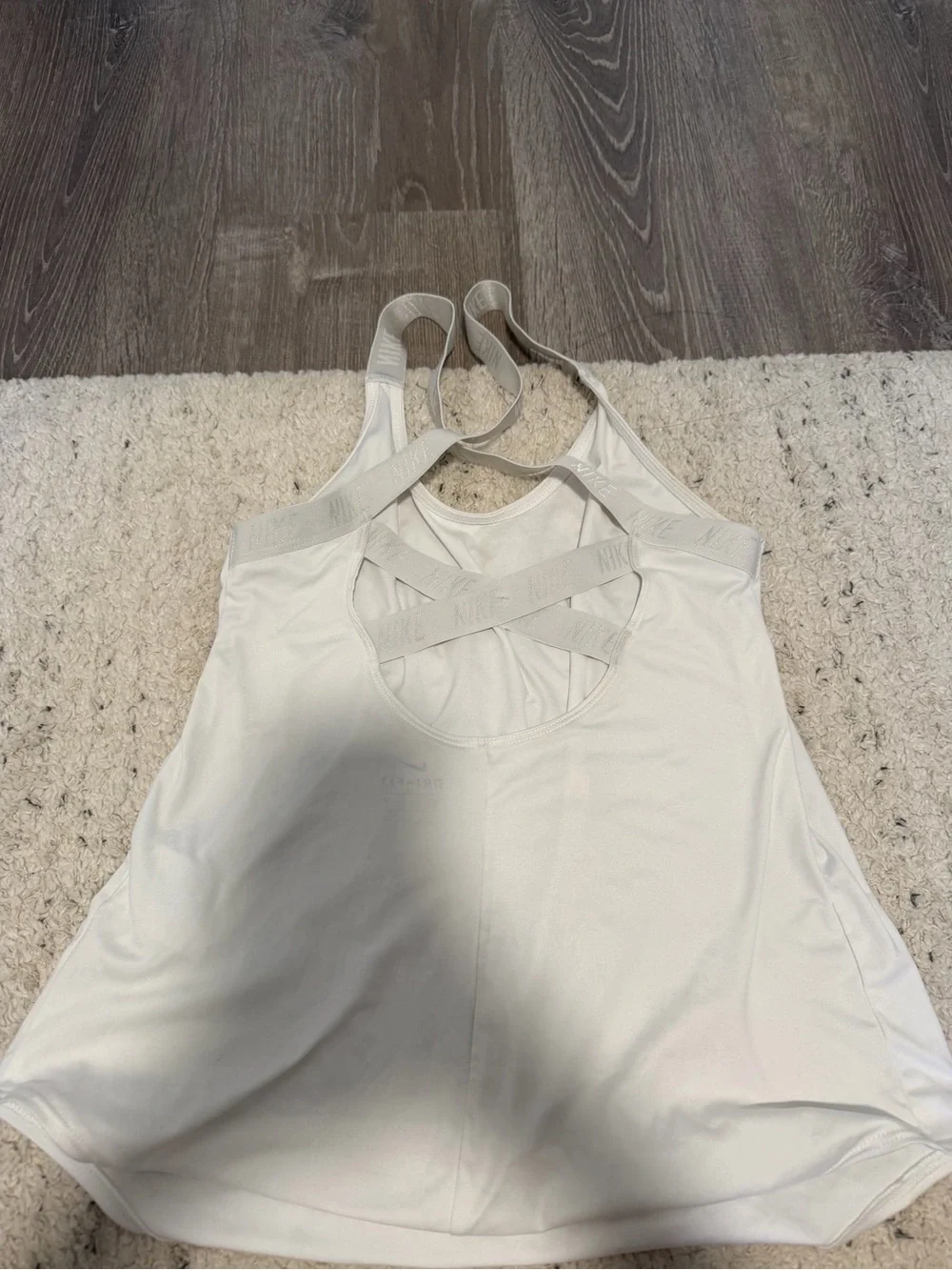 Nike White Cross-Back Athletic Tank Top